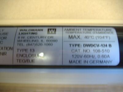 Waldmann tubular fluorescent machine light 