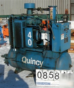 Used: quincy rotary screw tank mounted air compressor,