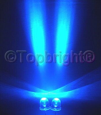 500 pcs mega bright blue led 10MM 40,000 mcd f/r