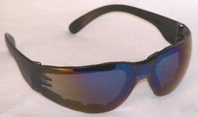 Padded wraparound safety glasses blue mirror S2862MP