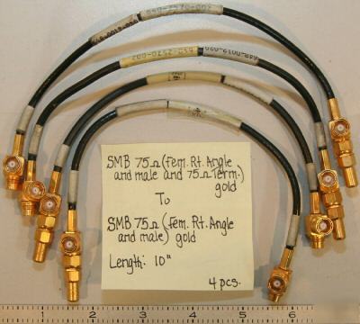 (4) smb 75 ohm(fem rt+male)+smb 75 ohm(fem rt+male) 10