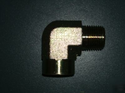 Hydraulic adapter elbow-90- #6 female npt x #6 male npt