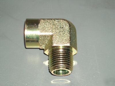 Hydraulic adapter elbow-90- #6 female npt x #6 male npt