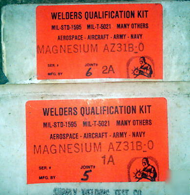 Magnesium coupons aerospace grade 4