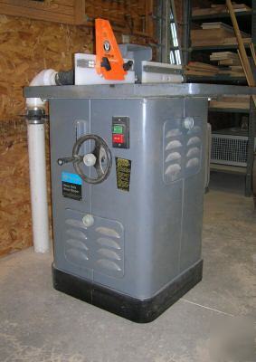 Rockwell heavy duty wood shaper, blades, & rack