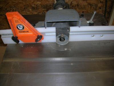 Rockwell heavy duty wood shaper, blades, & rack
