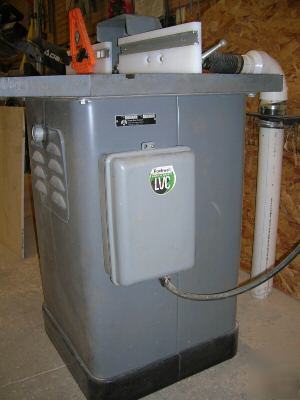 Rockwell heavy duty wood shaper, blades, & rack