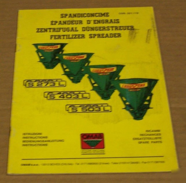  eurospand 1980S fertilizer spreader owner manual 