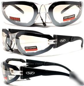 Rider plus clear mirror lenses safety glasses biker Z87