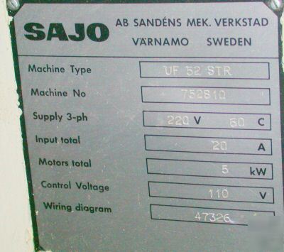 Very nice sajo universal milling machine mod# uf 52 str