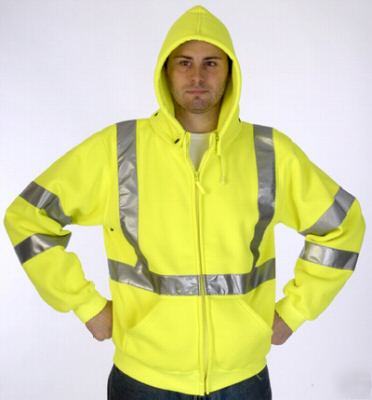 Ansi osha class iii 3 ii 2 safety sweatshirt jacket 3X