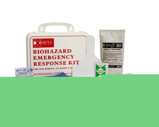 Compact wall-mounted biohazard response case w facemask