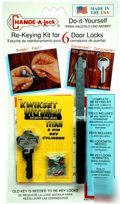 Rekey kit for titan 6 pin locks - 1 kit does 6 locks 