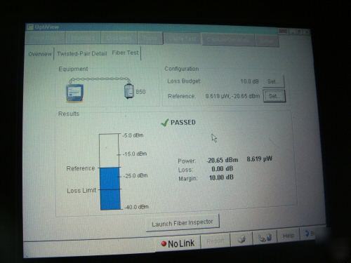 Fluke optiview opv-pro network analyzer w/ fiber test 