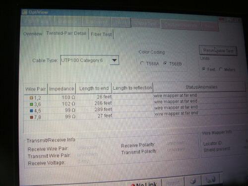 Fluke optiview opv-pro network analyzer w/ fiber test 
