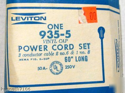 Leviton power cord set cordset vinyl welding welder 50A