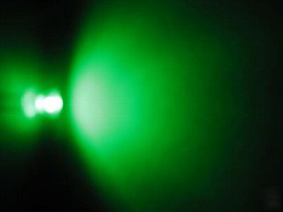 50PCS x 5MM cylindrical green led,flat top wide angle