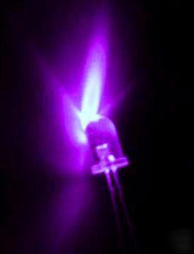 100 x 3MM ultra bright uv led + 470R resistors 3 mm
