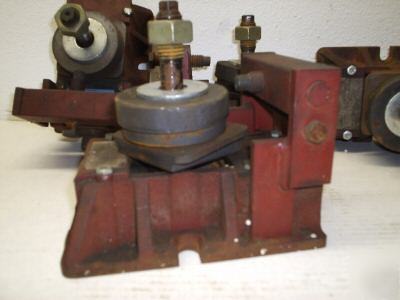 Machine mounts turret punch press shear brake