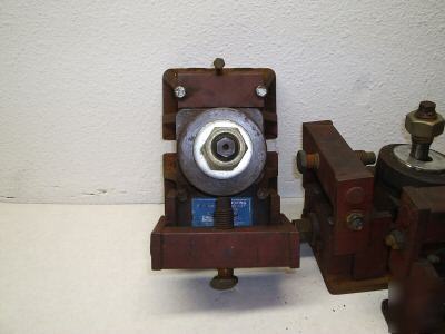 Machine mounts turret punch press shear brake