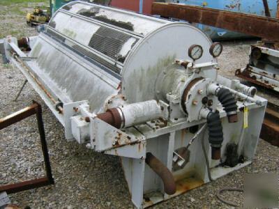 Used 3â€™ dia x 6â€™ l komline vacuum drum filter (8000)