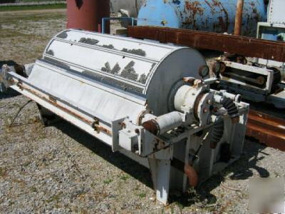 Used 3â€™ dia x 6â€™ l komline vacuum drum filter (8000)