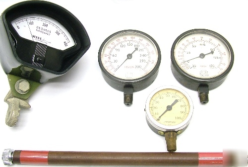 4 lot vintage gauge west/u s co freon pressure 150 300