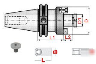 Bison cat-40 shell mill holder- arbor: 1.0 gl: 2.06
