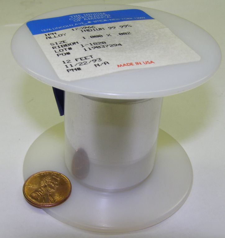 New indium corp. approx. 11' indium ribbon solder... 