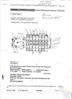 Caterpillar main hydraulic valve-416 c backhoe loader