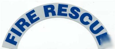 Fire helmet crescent decals fire rescue blue
