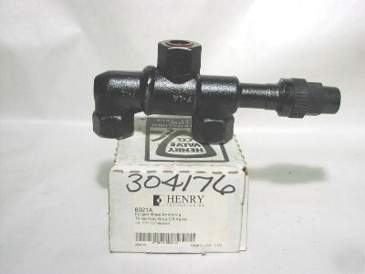 New henry 8021A ammonia 3 way shut off valve 