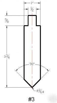 Press brake die tooling punch #3 x 30