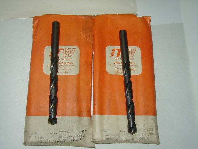 12 illinois twist #z .41 jobber drill bit hss 5