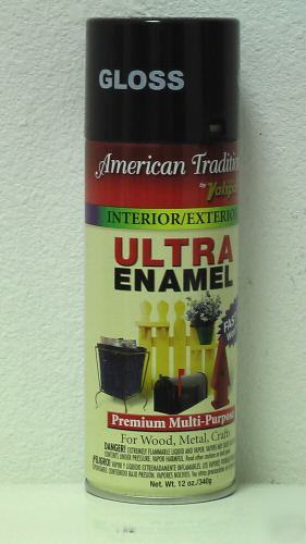 6 cans of american tradition ultra-enamel - gloss black
