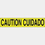 Caution cuidado yellow barricade tape 2 mil 1000' case