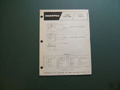 Enerpac eh-462-2 eh-464-2 pump repair parts sheet