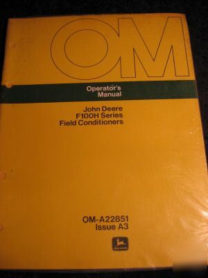 John deere F100H series field conditioners op. manual