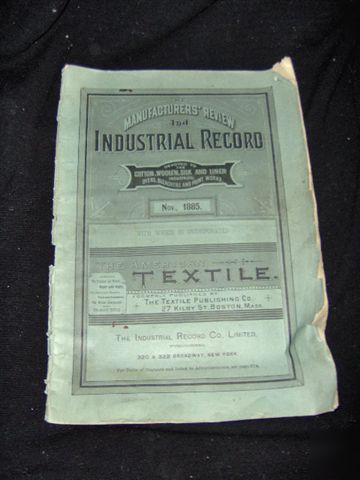 Vintage 1885 american textile industrial record book