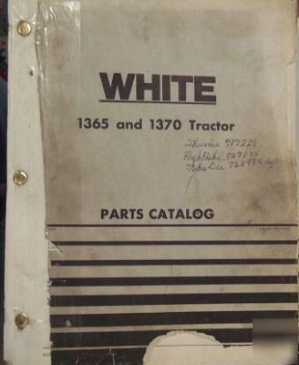 White 1365, 1370 tractors parts manual - original